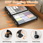 80L Large Under Bed Storage with Wheels, 2-Pack XXL Underbed Shoe Storage - Image 5