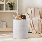 Woven Rope Laundry Hamper Basket by YOUDENOVA, 58L Tall Laundry Basket, Baby Nursery Hamper for Blanket Storage, Clothes Hamper for Laundry in Bedroom-Large-Pure White - Image 2