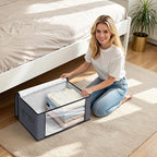 Fab totes 35L Closet Organizers, Foldable Under Bed Storage Containers | Storage Bags with Zippers,Window and Handles for Organizing Bedroom, Closet, Clothing,Organization with Handle - Image 5