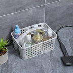Portable Shower Caddy Basket Plastic Storage Basket with Divided Light Grey - Image 2