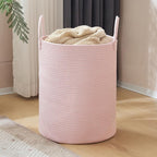 YOUDENOVA Cotton Rope Laundry Hamper Basket, 58L Blanket Basket for Nursery - Image 3