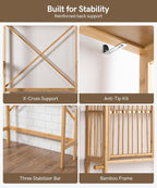 Afuly Bamboo Over the Toilet Storage Cabinet with Doors, Natural - Image 5