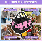 ALSLEA Cleaning Caddy Bag Heavy-Duty Organizer Tote for Housekeepers, Janitors & Home Cleaning Supplies with Adjustable Shoulder Strap & Multiple Pockets (Pink) - Image 6