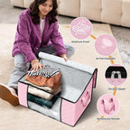 Fab totes 6 Pack Storage Bags for Clothes Blanket Storage Bins with Lids | Foldable Closet Organizers with Zippers,Window and Handles,Fabric Storage Bins for Sweater,Comforter,Bedding,Dorm essentials - Image 4