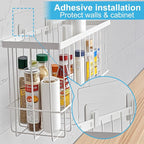 Cabinet Door Organizer 3Pcs, Foil and Plastic Wrap Organizer with 2 Sponges, Cabinet Door Storage with 3 Caddy Adhesive, for Aluminum Foil, Plastic Wrap, Wool Dryer Balls, White,(Small, Medium, Large) - Image 8