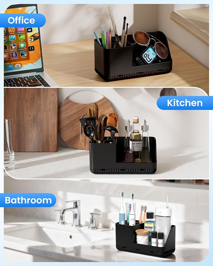 Toothbrush Holder Bathroom Counter Organizer & Storage Detachable - Image 7
