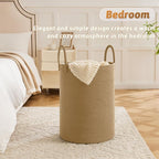 Artfeel Laundry Basket,Woven Cotton Rope Laundry Hamper,80L for Decorative Storage of Dirty Clothes,Toys and Blankets in Bathroom,Baby Room and Living Room - Image 3