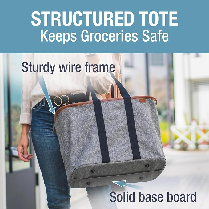 CleverMade Collapsible Tote LUXE, 30L Structured Tote Bag with Handles - Image 2