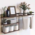 RICHER HOUSE Floating Shelves Bathroom, Wall Mounted Shelf Over Toilet by RicherHouse