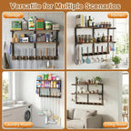Housolution Wall Mount Broom Holder Hanger Laundry Room Storage Shelves - Image 6