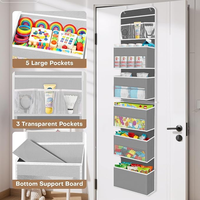 Over the Door Organizer, Large Pocket Hanging Storage with 40lb Capacity - Image 4