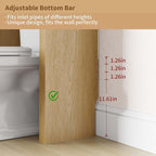 Arched Over the Toilet Storage Cabinet with Fluted Wood Doors, Natural Oak - Image 4