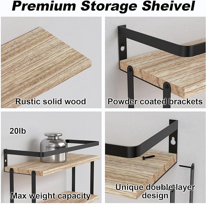 RICHER HOUSE Floating Shelves Bathroom, Wall Mounted Shelf Over Toilet - Image 3