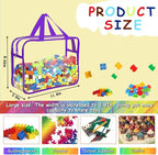6 Colors Large Toy Storage Bags Reusable Clear Toy Organizer with Labels - Image 2