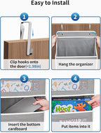 JARLINK Over the Door Organizer for Pantry, Bathroom, 5 Shelf Grey, 2 Pack | Anti-Tilt Design, 44 lb Load Capacity, Hanging Door Organizer with 5 Large Capacity Pockets, Behind Door Storage for Nursery - Image 7