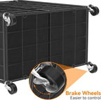 WOWLIVE Double Laundry Hamper with Wheels, Metal Rolling Laundry Basket - Image 7