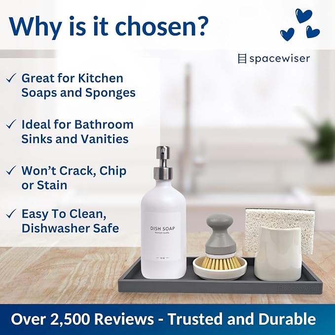 Spacewiser Silicone Countertop & Vanity Bathroom Tray – 2 PC 11.7" - Image 7
