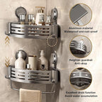 VOLPONE Shower Caddy Corner Suction Cup Shower Shelf Corner No Drilling Bathroom Shower Organizer Storage Rack Adhesive (1-Pack, gray) - Image 3