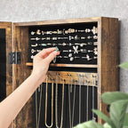 SONGMICS Lockable Jewelry Cabinet Armoire with Mirror, Wall-Mounted - Image 7