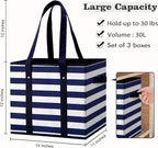 Reusable Grocery Bags 3 Pack, Foldable & Water Resistant Shopping Bags - Image 7