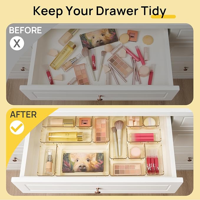 Vtopmart 25 Pack Plastic Drawer Organizers with Non-slip Rubber Pads - Image 2