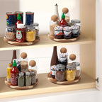 13in Acacia Wood Lazy Susan Turntable Organizer - Image 4