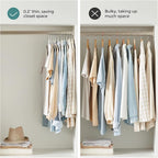 SONGMICS Plastic Clothes Hangers, Pack of 50, Space-Saving | 0.2 Inches Thick, 17.7 Inches Wide, 360° Swivel Hook, White and Dark Gray, BREANNA Collection UCRP050W50 - Image 7