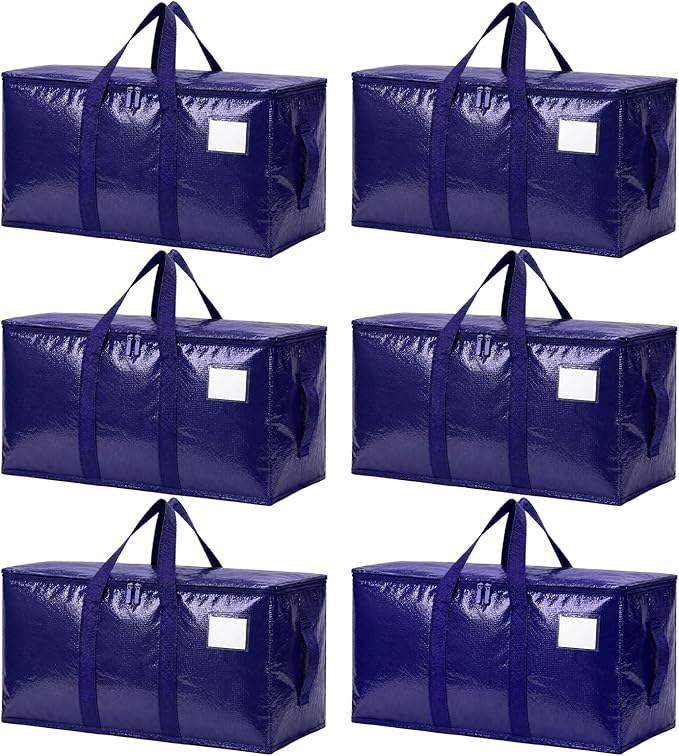 Songrey Extra Large Heavy Duty Moving Bags, 6 Pack, Dark Blue by Unknown