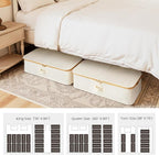StorageWorks 7" Low Profile Underbed Storage Containers with Bamboo Frame | Strong Frame Resists Sagging, Buckle Flip-Top Lid, Fabric Handles, Foldable Stackable Design, for Dorms, Bedrooms & Closets - Image 4