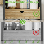 2-Tier Bathroom Counter Organizer, Wooden Vanity Shelf with Drawer & Basket - Image 7