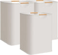 STORAGE MANIAC 3-Pack Large Laundry Hamper, 100L (26.4 Gal) Collapsible Laundry Basket with Bamboo Handles, Freestanding Waterproof Clothes Hamper for Laundry Room, Bedroom, Dorm, Towels, White by STORAGEMANIAC