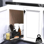 Simple Houseware Pull-Out Cabinet Sliding Basket, 17.2Dx9.7Wx5H, Black - Image 2