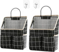 2pcs Wall Hanging Storage Bag,Wall Hanging Organizer Bags with Pockets, Wall Organizer Storage for Dormitory Bathroom Bedroom Kitchen(Black Grid), 0229-xmbsometeth by Someteth