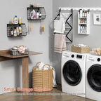Goozii Black Kitchen Wall Hanging Storage Basket Set of 2, Rustic Stackable Kitchen Counter Fruit Organizer, Wire Baskets Container for Veggie, Garlic, Produce, Onion and Potato (Black Shelf) - Image 5