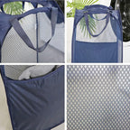 2 pop-up foldable mesh laundry baskets (each with 2 reinforced handles), black + blue… - Image 6