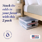 HOMZ 2-Pack Under Bed Storage, Clear Plastic Containers with Lids, 56 Quart, Gray Latch - Stackable Underbed Organizer Bins for Shoes, Bags, Clothes, and Towels - Image 2