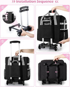 Marscamd Large Rolling Cleaning Caddy Bag with Detachable Trolley, Black - Image 3