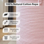 YOUDENOVA Cotton Rope Laundry Hamper Basket, 58L Blanket Basket for Nursery - Image 5