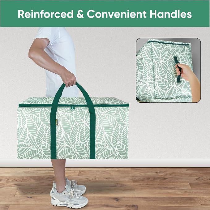 BALEINE 6-Pack Oversized Moving Bags with Reinforced Handles, Heavy-Duty Storage Tote for Clothes, Moving Supplies (Antique Folidage, 6-Pack) - Image 5