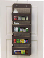 Simple Houseware 4 Clear Window Pocket Over Door Hanging Organizer, Brown - Image 3
