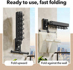 HEILAIYI Wall Mounted Clothes Hanger,Clothes Drying Rack,Laundry Drying Rack,Clothes Rack Wall Mount,Drying Rack Clothing,Laundry Rack,Folding,Retractable,Collapsible,can Fold Upward & Left & Right - Image 2