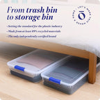 HOMZ Under Bed Clear Plastic Storage Bin w/Lid, 60 Qt, Blue Latch, 2 Pack | Heavy-Duty Stackable Containers, Large Organizer Box for Homes, Offices, and Garages - Image 7