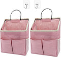 2pcs Wall Hanging Storage Bag,Wall Hanging Organizer Bags with Pockets, Wall Organizer Storage for Dormitory Bathroom Bedroom Kitchen(Pink) by Someteth