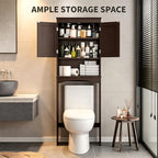 Bealife Over The Toilet Storage Cabinet with Open Shelf - Espresso - Image 4
