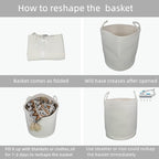 XUANGUO White Cotton Rope Laundry Basket Hamper for Clothes Large - Image 6