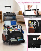 Marscamd Large Rolling Cleaning Caddy Bag with Detachable Trolley, Black - Image 2
