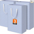 3-Pack Laundry Basket, Collapsible Laundry Hampers, 125L, Blue by Unknown
