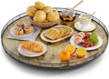 Lazy Susan Turntable Organizer for Table Top, 24’’ Round Wooden Lazy Susan for Cabinet Kitchen Countertop Pantry Dining Coffee Table for Condiments Spices, Rustic Bathroom Vanity Tray for Soap Candle by HGF