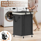 Laundry Hamper with Lid,150L Rolling Laundry Basket with Wheels & Handle - Image 2