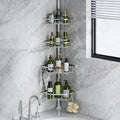 LAMU Corner Shower Caddy Tension Pole, 4-Tier Stainless Steel Organizer by YourHome-OrganizationHelper